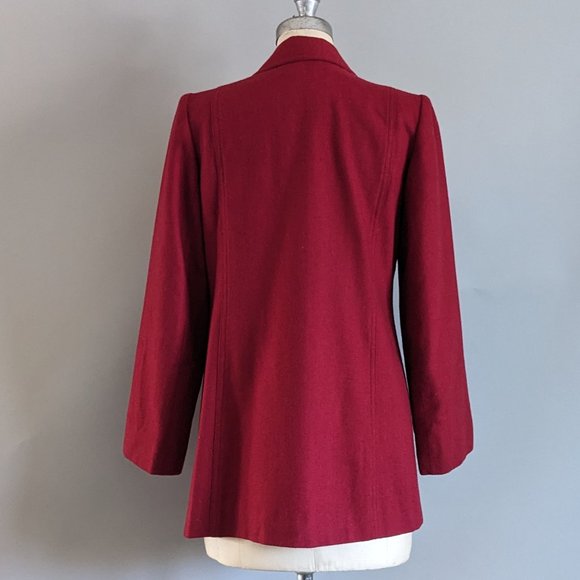Vintage Red Wool Oversized Blazer Double Breasted Boxy Small/Medium - Picture 3 of 5